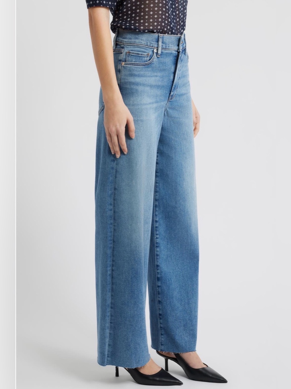 Frame Le Slim Palazzo Wide Leg High-Rise Women's Jeans - Light Blue